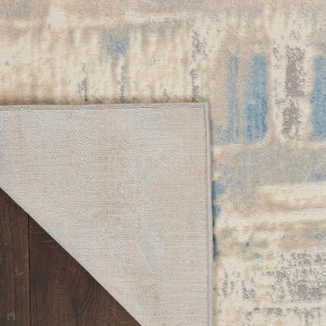 Solace SLA08 Ivory/Grey/Blue Runner-Nourison-Rug Love - The Most Loved Rug Store